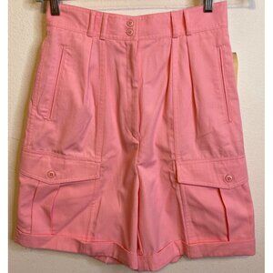 Vintage Hunter's Glen High Waisted Mom Cargo Bermuda Pleated Shorts PINK SMALL